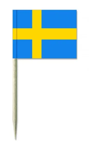 Cocktailflaggor Svenska flaggan 50 st/ förp
