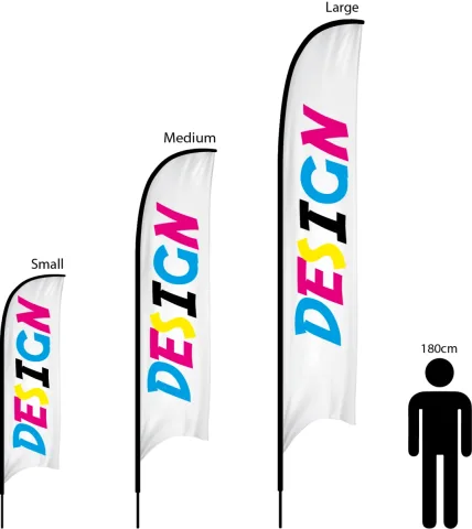 Beachflagga hajfena Liten 70 x 205 cm