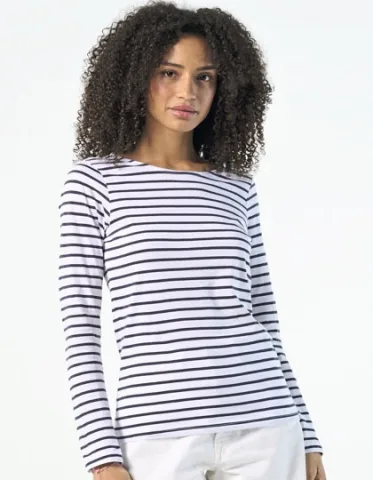 Women´s Long Sleeve Striped T-Shirt Marine