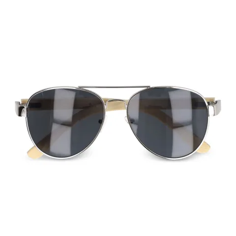 Aviator solglasögon i bambu